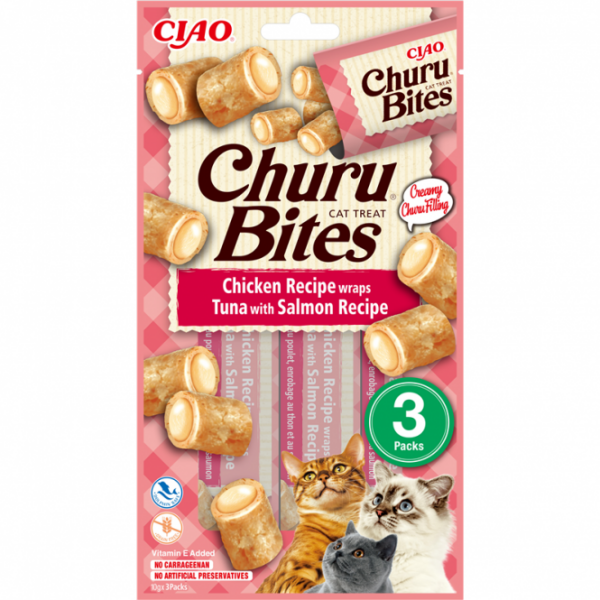 Inaba Churu Cat Snack Bites Huhn & Thun & Lachs 3x10g