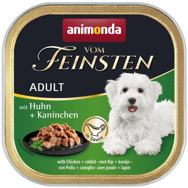 Schale Hunde-Nassfutter Animonda vom Feinsten Adult mit Huhn & Kaninchen 150 Gramm