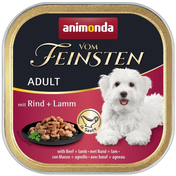 Schale Hunde-Nassfutter Animonda vom Feinsten Adult mit Rind & Lamm 150 Gramm