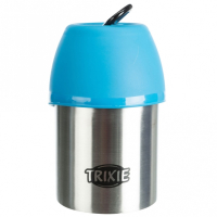 Trixie Edelstahl-Flasche mit Trinknapf - 300 ml