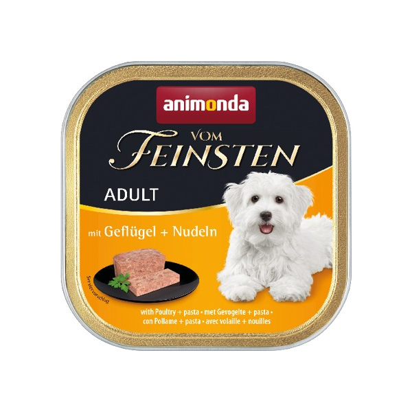 Schale Hunde-Nassfutter Animonda vom Feinsten Adult Geflügel & Nudeln 150 Gramm