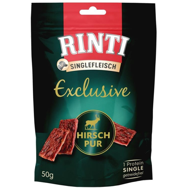 Beutel Hunde-Snack Rinti Exclusive Snack Hirsch 50 Gramm