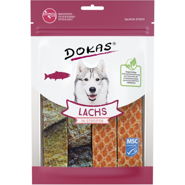 Beutel Hunde-Snack Dokas Lachs in Streifen 100 g