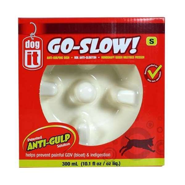 DOGIT Go-Slow Anti-Schling-Napf Hundenapf Weiss 300 ml / ca. 18 cm