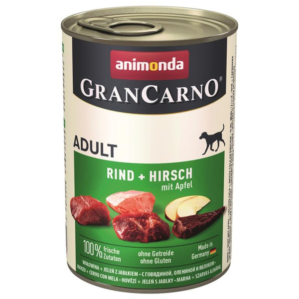 Dose Hunde-Nassfutter Animonda GranCarno Adult Rind & Hirsch mit Apfel 400 Gramm