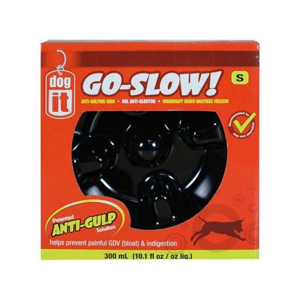 DOGIT Go-Slow Anti-Schling-Napf Hundenapf Schwarz 1200 ml / ca. 27 cm