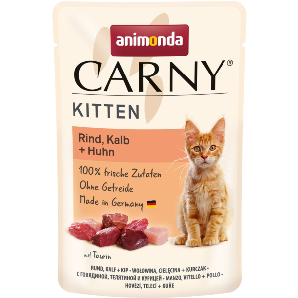 Pouch-Beutel Katzen-Nassfutter Animonda Carny Kitten Rind, Kalb & Huhn 85 Gramm