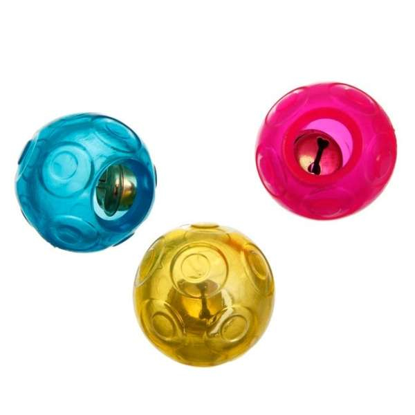 Karlie Good4Fun Hundespielzeug TPR Ball mit Catnip/Glocke 4 cm