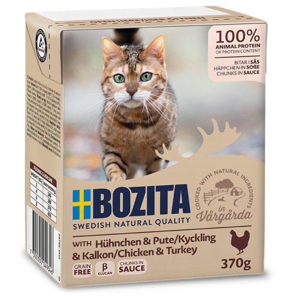 Tetra Pak Katzen-Nassfutter Bozita Tetra Recard Häppchen in Soße Huhn & Pute 370 Gramm