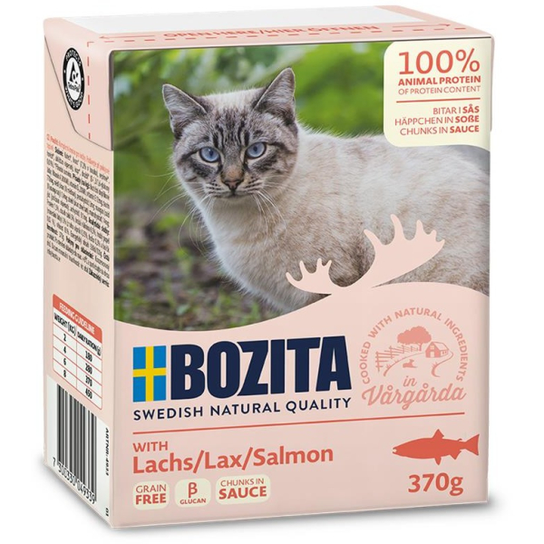 Tetra Pak Katzen-Nassfutter Bozita Tetra Recard Häppchen in Soße Lachs 370 Gramm