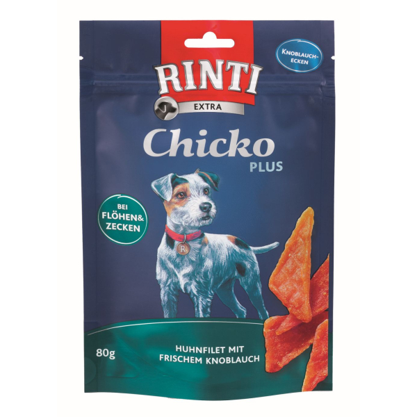 Beutel Hunde-Snack Rinti Extra Snack Chicko Knoblauchecken 80 Gramm