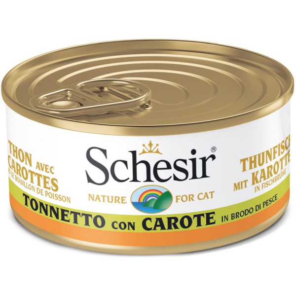 Dose Katzen-Nassfutter Schesir Thunfisch & Karotten 70 Gramm