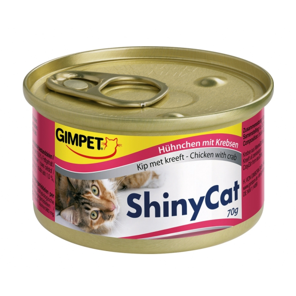 Dose Katzen-Nassfutter GimCat ShinyCat Hühnchen & Krebsen 70 Gramm
