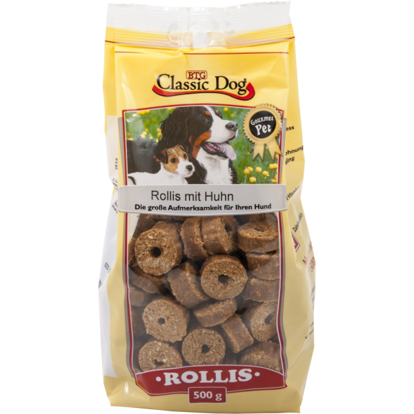 Beutel Hunde-Snack Classic Dog Snack Rollis mit Huhn 500 Gramm