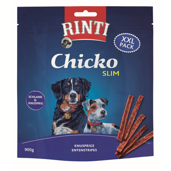 Beutel Hunde-Snack Rinti Chicko Slim Ente Knusprige Entenstripes 900 Gramm