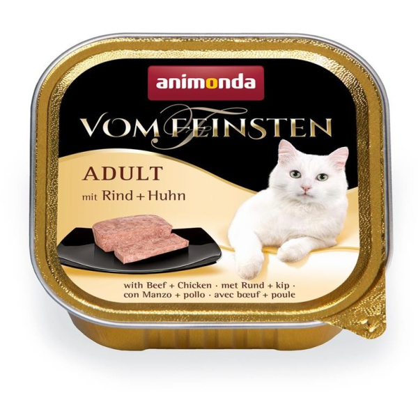 Schale Katzen-Nassfutter Animonda vom Feinsten Adult mit Rind & Huhn 100 Gramm