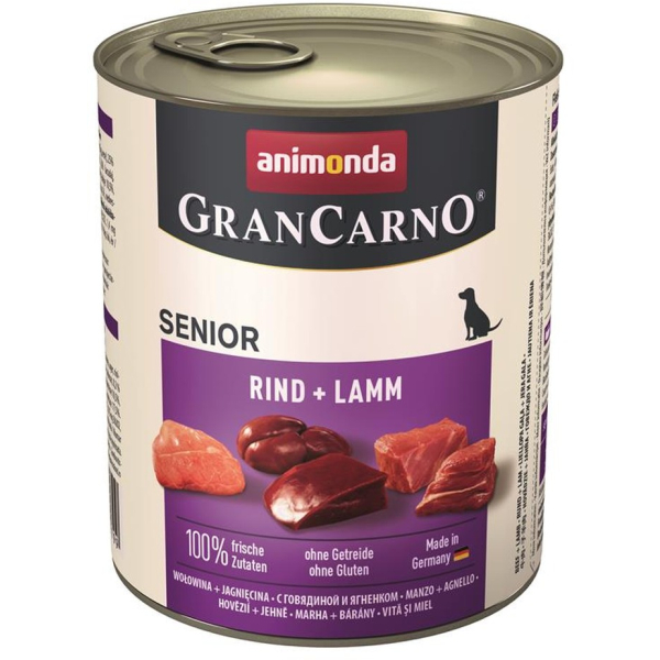 Dose Hunde-Nassfutter Animonda GranCarno Senior Rind & Lamm 800 Gramm