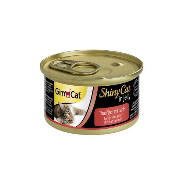 Dose Katzen-Nassfutter GimCat ShinyCat Thunfisch & Lachs in Jelly 70 Gramm