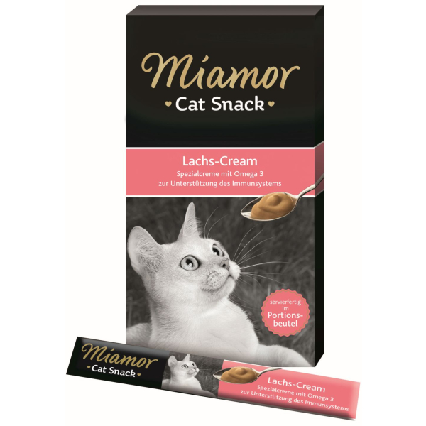 Dose Katzen-Snack Miamor Cat Cream Lachs-Cream 6x15 Gramm